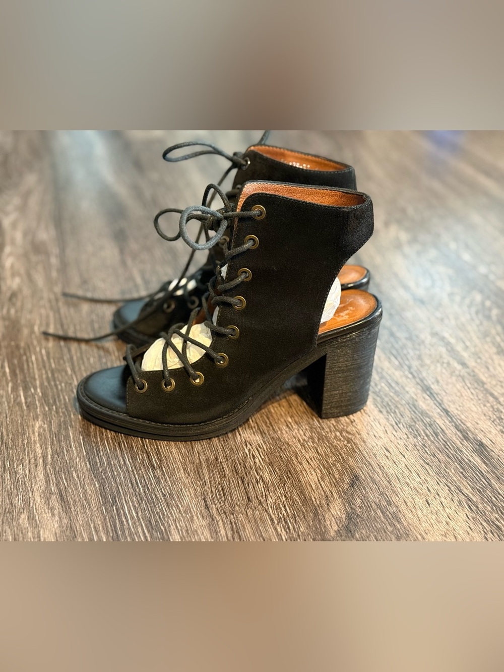 Jeffrey Campbell “Cora” Black Suede Lace-Up Boots